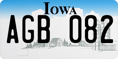 IA license plate AGB082