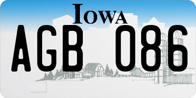 IA license plate AGB086