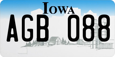 IA license plate AGB088