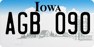 IA license plate AGB090