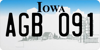IA license plate AGB091