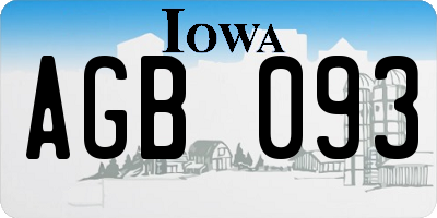 IA license plate AGB093