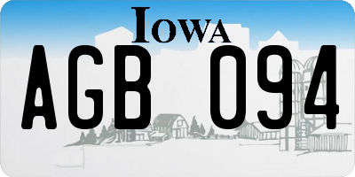 IA license plate AGB094