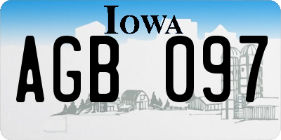 IA license plate AGB097