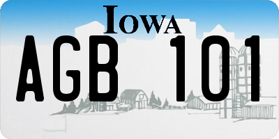 IA license plate AGB101