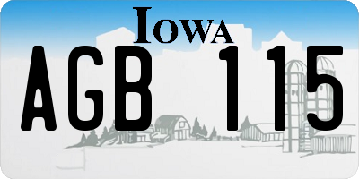 IA license plate AGB115