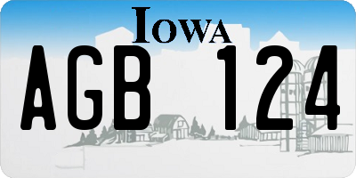 IA license plate AGB124