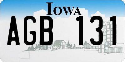 IA license plate AGB131