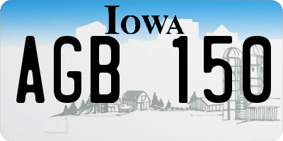 IA license plate AGB150