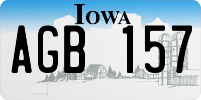 IA license plate AGB157