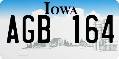 IA license plate AGB164