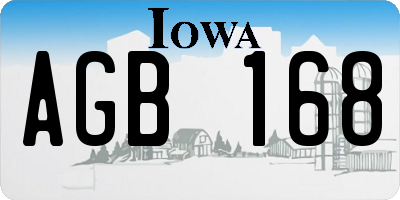 IA license plate AGB168