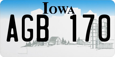 IA license plate AGB170