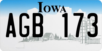 IA license plate AGB173