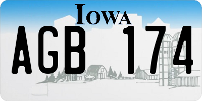IA license plate AGB174