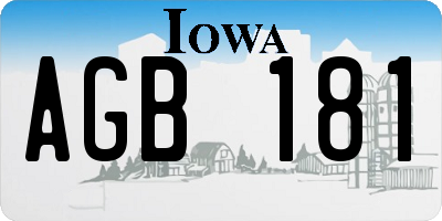 IA license plate AGB181