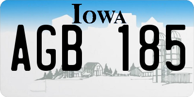 IA license plate AGB185