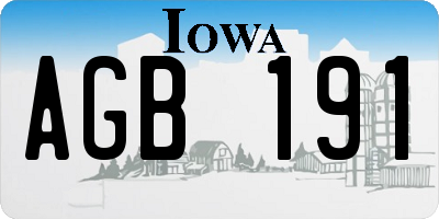 IA license plate AGB191