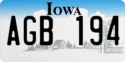 IA license plate AGB194