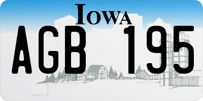 IA license plate AGB195