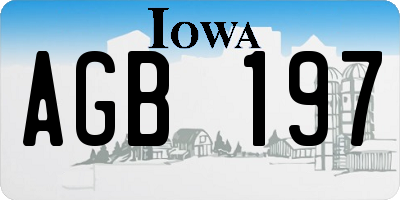 IA license plate AGB197