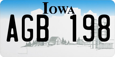 IA license plate AGB198