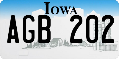 IA license plate AGB202