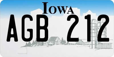 IA license plate AGB212