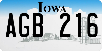 IA license plate AGB216