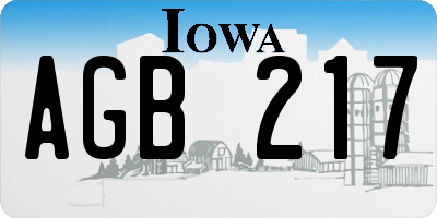 IA license plate AGB217