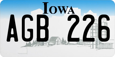 IA license plate AGB226