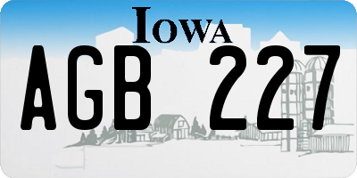 IA license plate AGB227