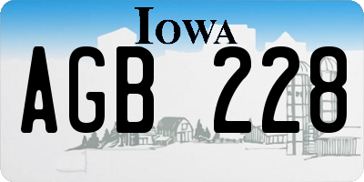 IA license plate AGB228