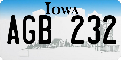 IA license plate AGB232