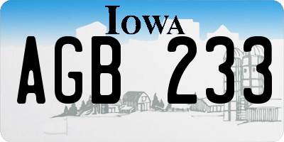 IA license plate AGB233