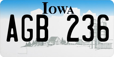 IA license plate AGB236