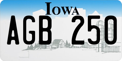 IA license plate AGB250