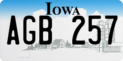 IA license plate AGB257
