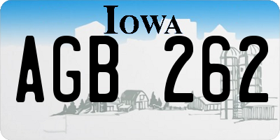 IA license plate AGB262