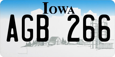 IA license plate AGB266