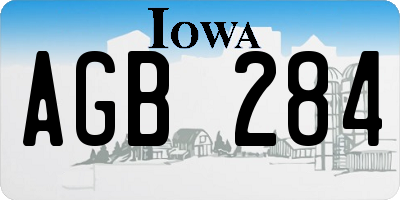 IA license plate AGB284