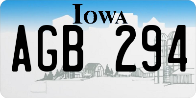 IA license plate AGB294