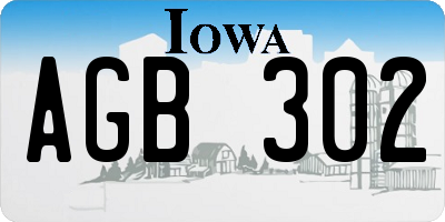 IA license plate AGB302