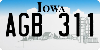 IA license plate AGB311