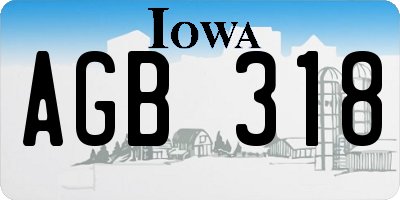 IA license plate AGB318