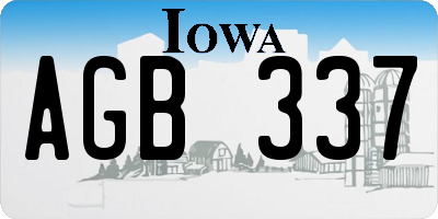 IA license plate AGB337