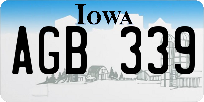 IA license plate AGB339