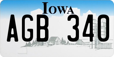IA license plate AGB340