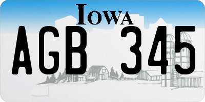 IA license plate AGB345