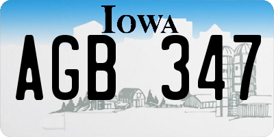 IA license plate AGB347